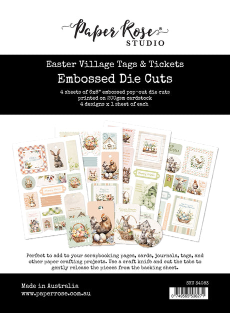 Easter Village Tags & Tickets Embossed Die Cuts 34083 - Paper Rose Studio