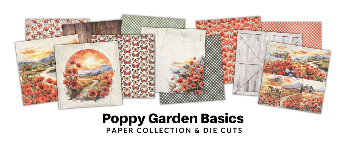 Poppy Garden Basics 12x12 Paper Collection 34644 - Paper Rose Studio