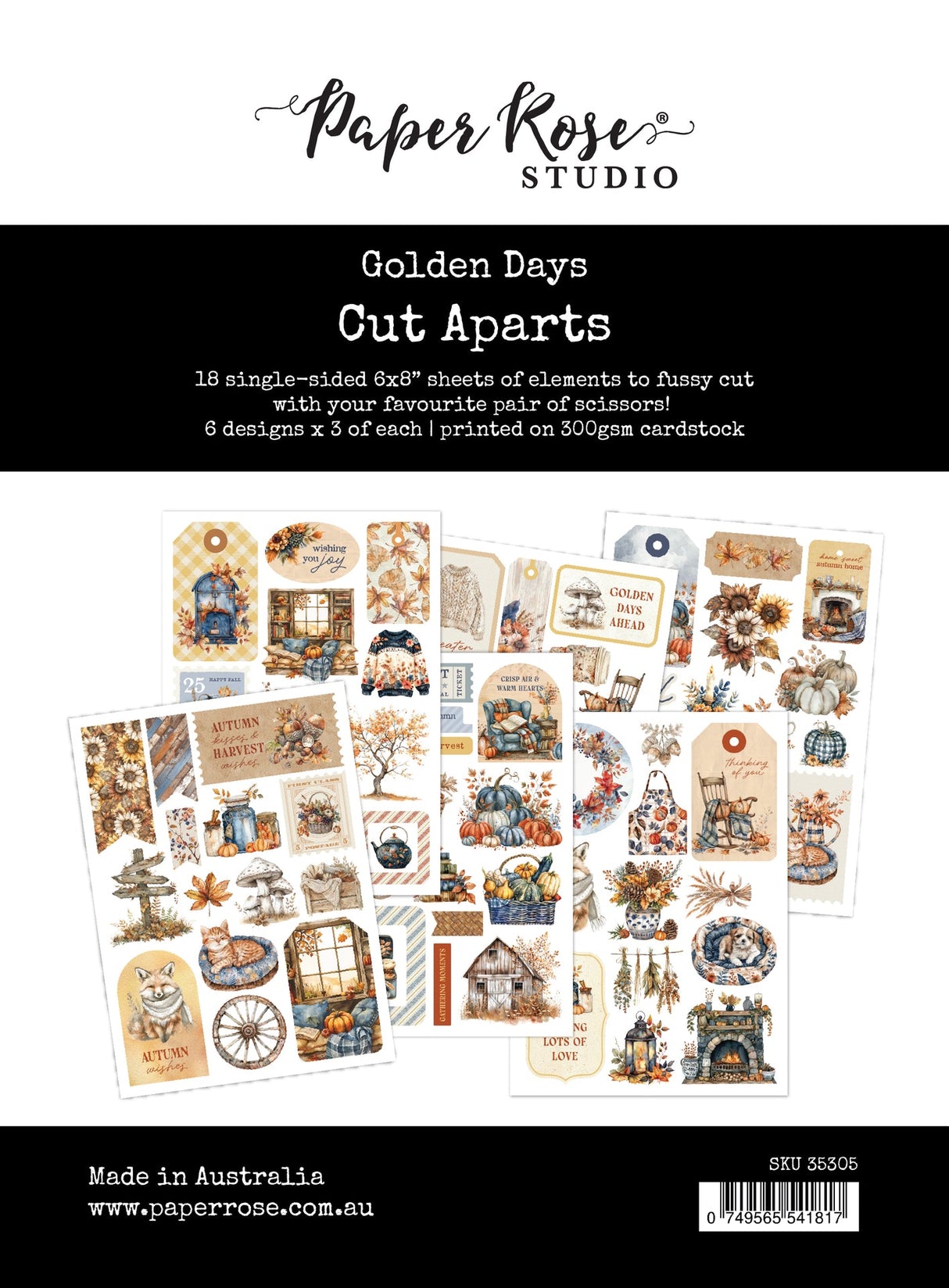 Golden Days Cut Aparts Paper Pack 35305 - Paper Rose Studio