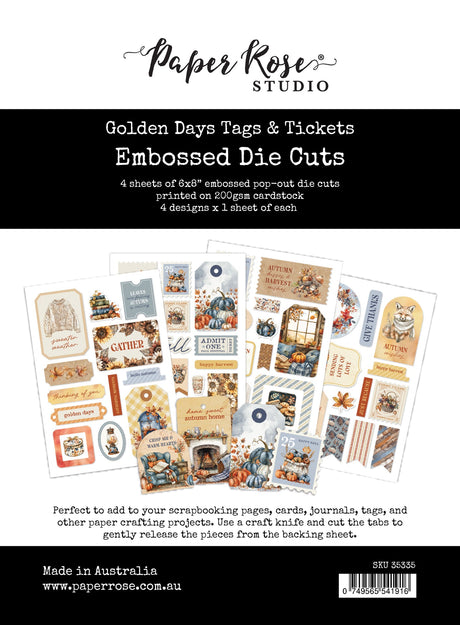 Golden Days Tags & Tickets Embossed Die Cuts 35335 - Paper Rose Studio