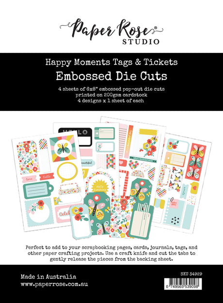 Happy Moments Tags & Tickets Embossed Die Cuts 34929 - Paper Rose Studio