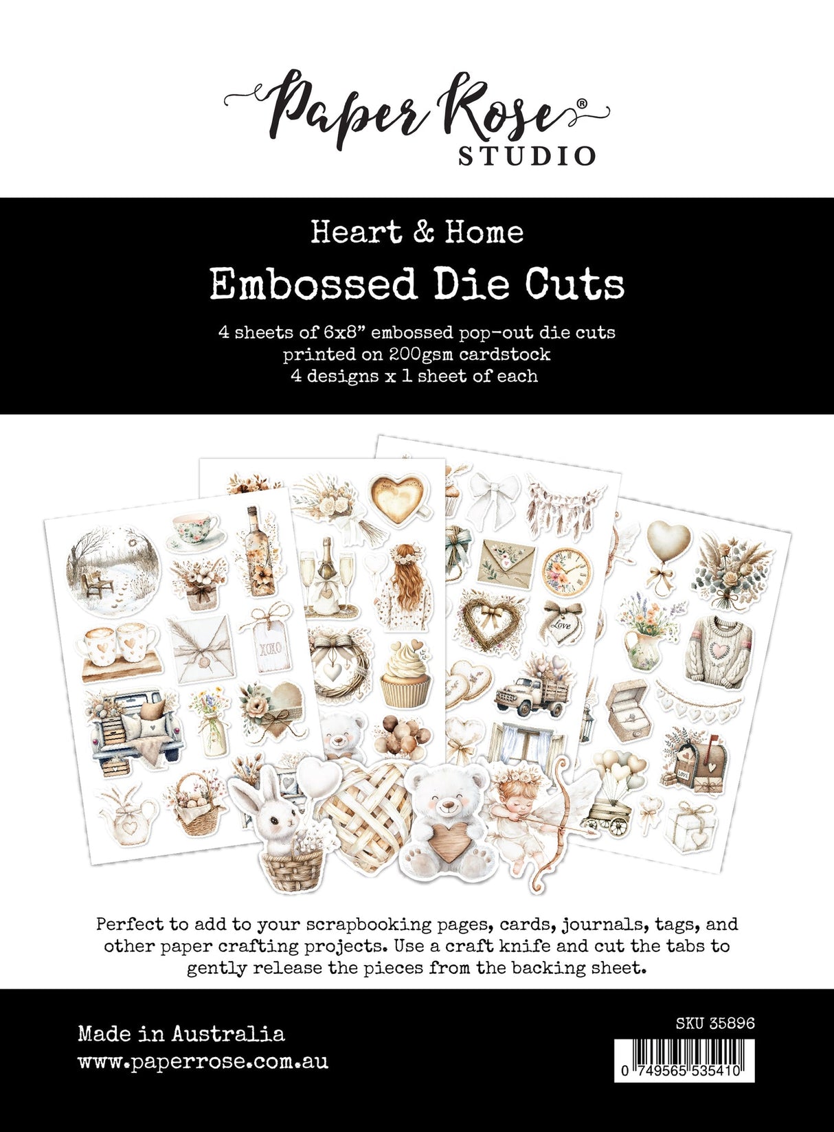 Heart & Home 6x8 Embossed Die Cuts 35896 - Paper Rose Studio