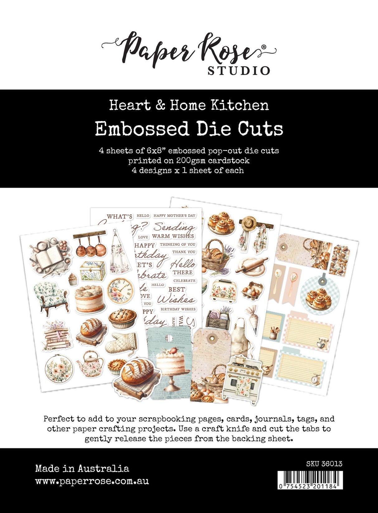 Heart & Home Kitchen 6x8 Embossed Die Cuts 36013 - Paper Rose Studio