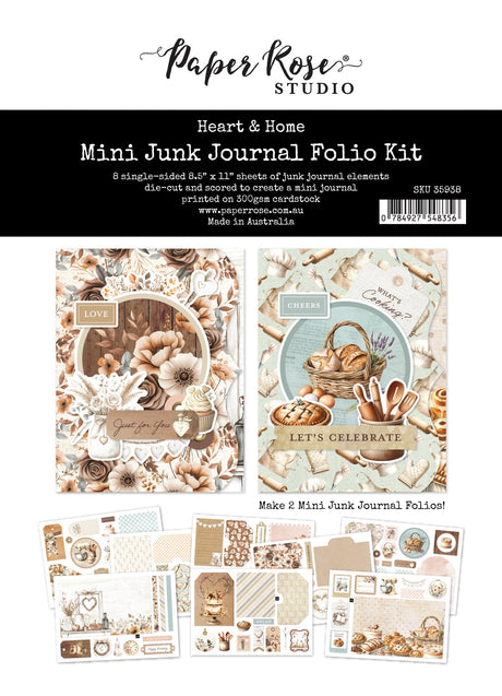 Heart & Home 8.5x11" Mini Junk Journal Folio Kit 35938 - Paper Rose Studio