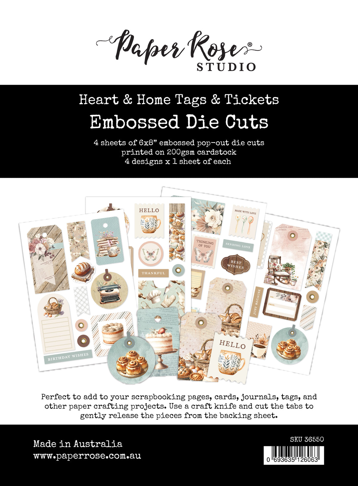 Heart & Home 6x8 Tags & Tickets Embossed Die Cuts 36550