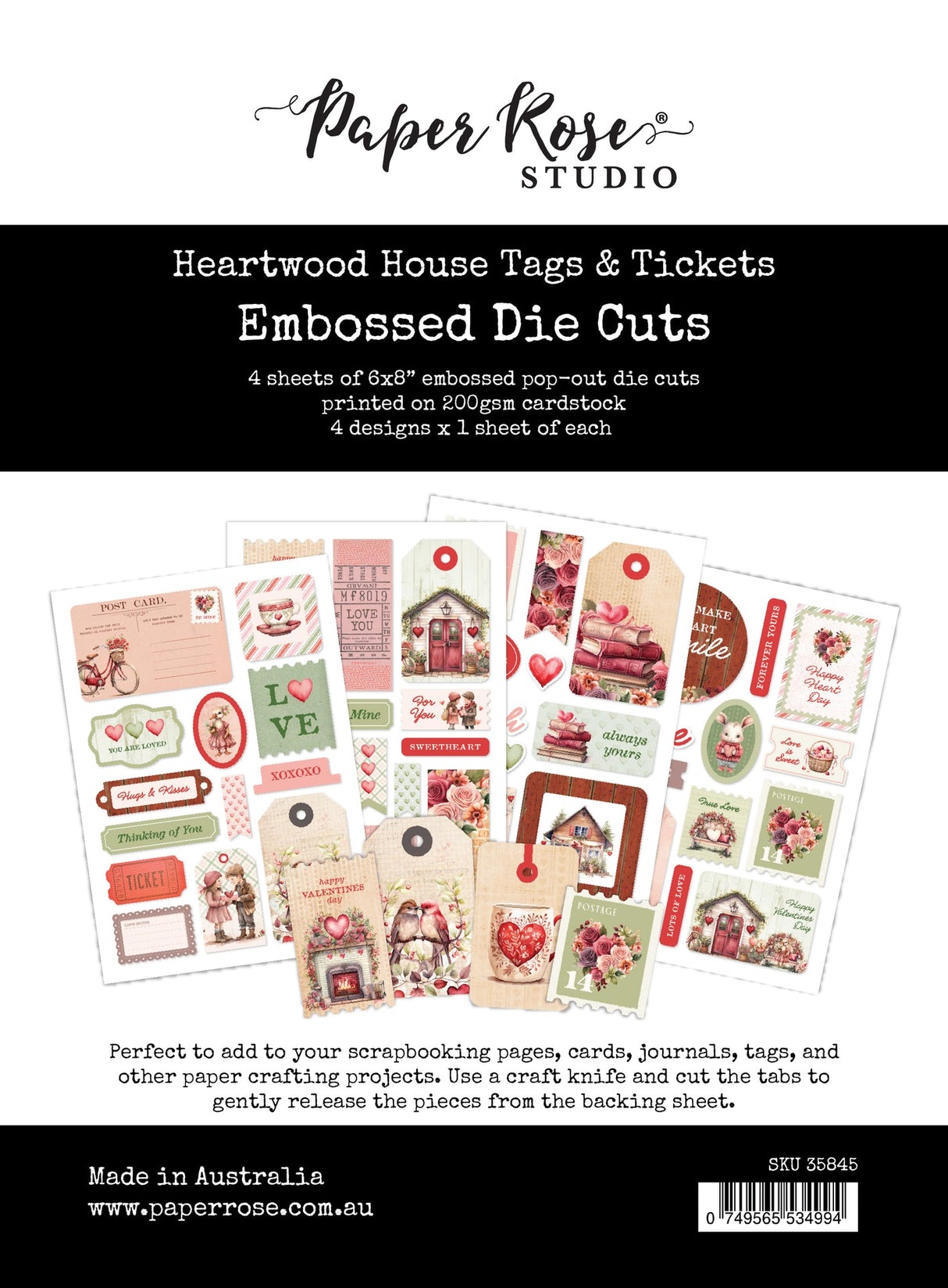 Heartwood House 6x8 Tags & Tickets Embossed Die Cuts 35845 - Paper Rose Studio