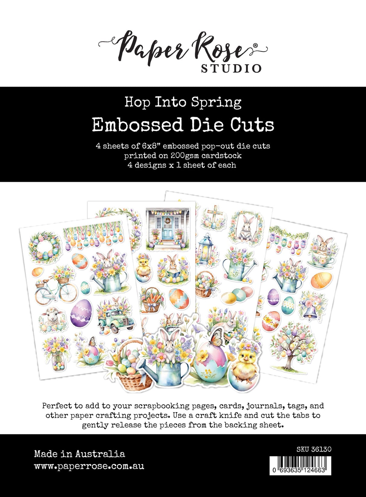 Hop Into Spring 6 x 8" Embossed Die Cuts 36130 - Paper Rose Studio