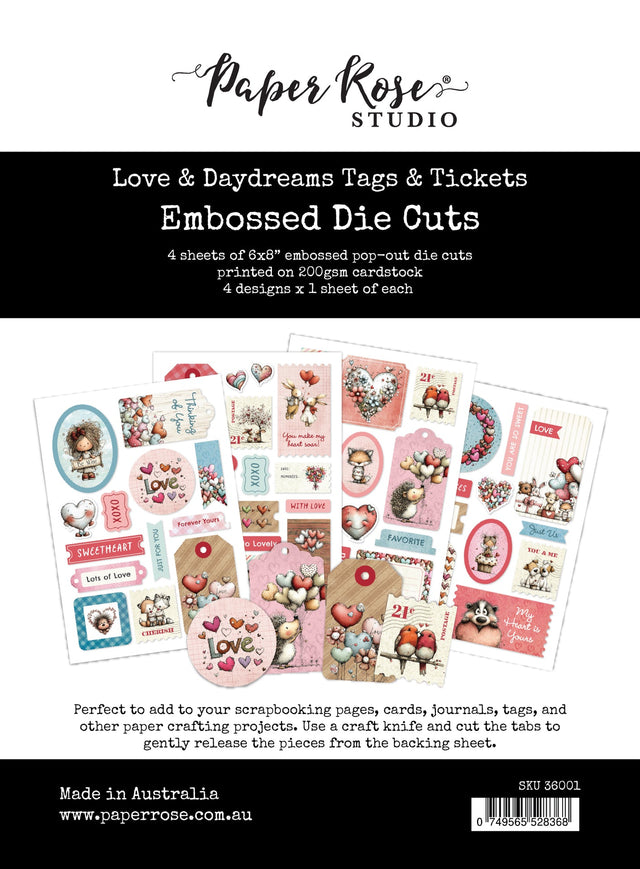 Love & Daydreams 6x8 Tags & Tickets Embossed Die Cuts 36001 - Paper Rose Studio
