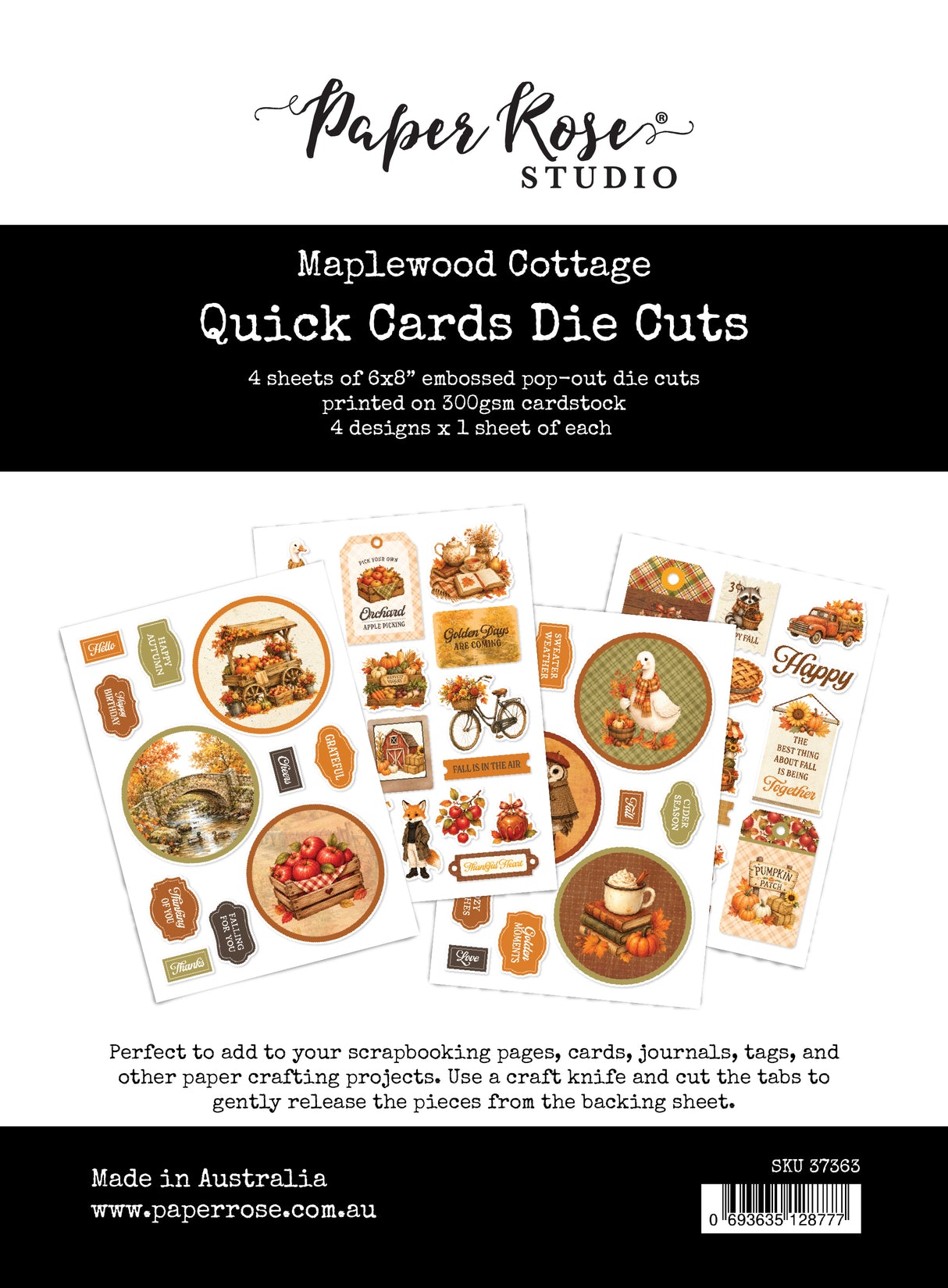 Maplewood Cottage 6x8" Quick Cards Die Cuts 37363