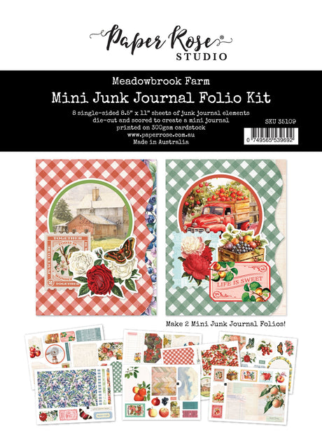 Meadowbrook Farm 8.5" x 11" Mini Junk Journal Folio Kit 35109 - Paper Rose Studio