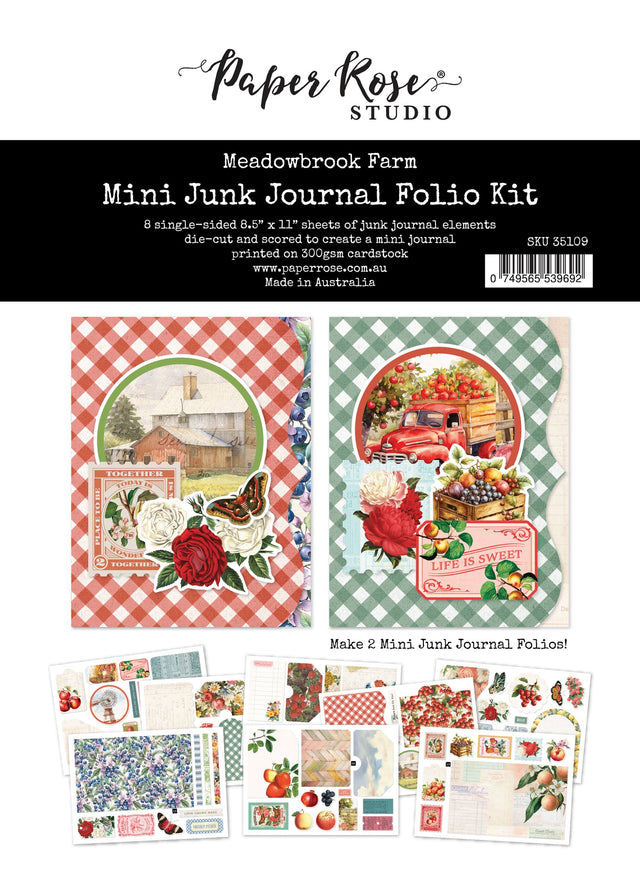 Meadowbrook Farm 8.5" x 11" Mini Junk Journal Folio Kit 35109 - Paper Rose Studio