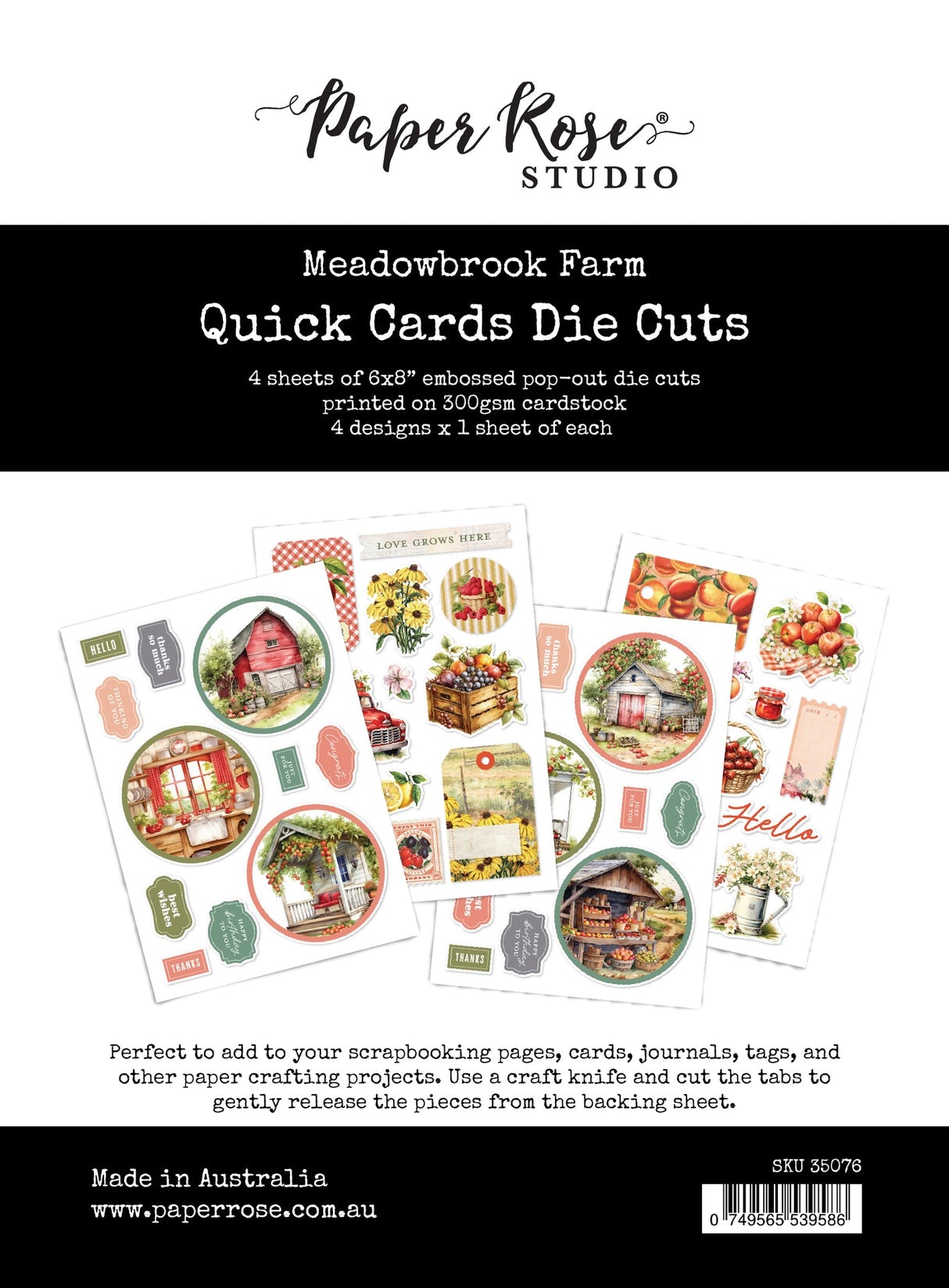 Meadowbrook Farm 6x8" Quick Cards Die Cuts 35076 - Paper Rose Studio