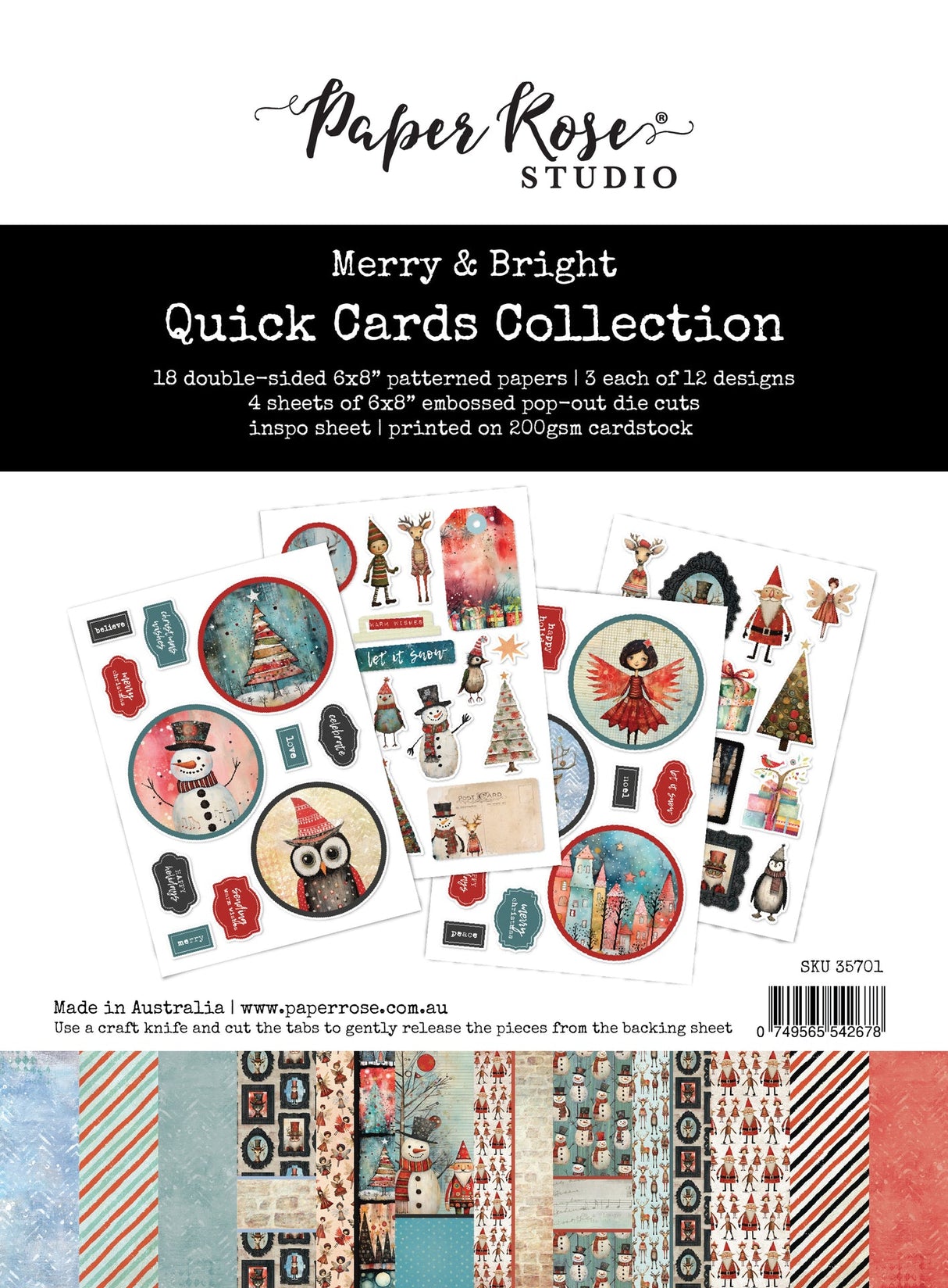 Merry and Bright 6x8" Quick Card Collection 35701 - Paper Rose Studio