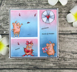 Hogs & Kisses CLEAR STAMP & DIE SET 18630 18631 DISCONTINUED - Paper Rose Studio
