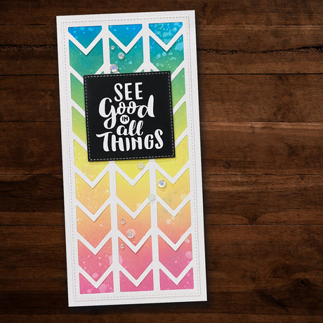 Slimline Card Creator 3 - Chevron Metal Cutting Die 20877 - Paper Rose Studio