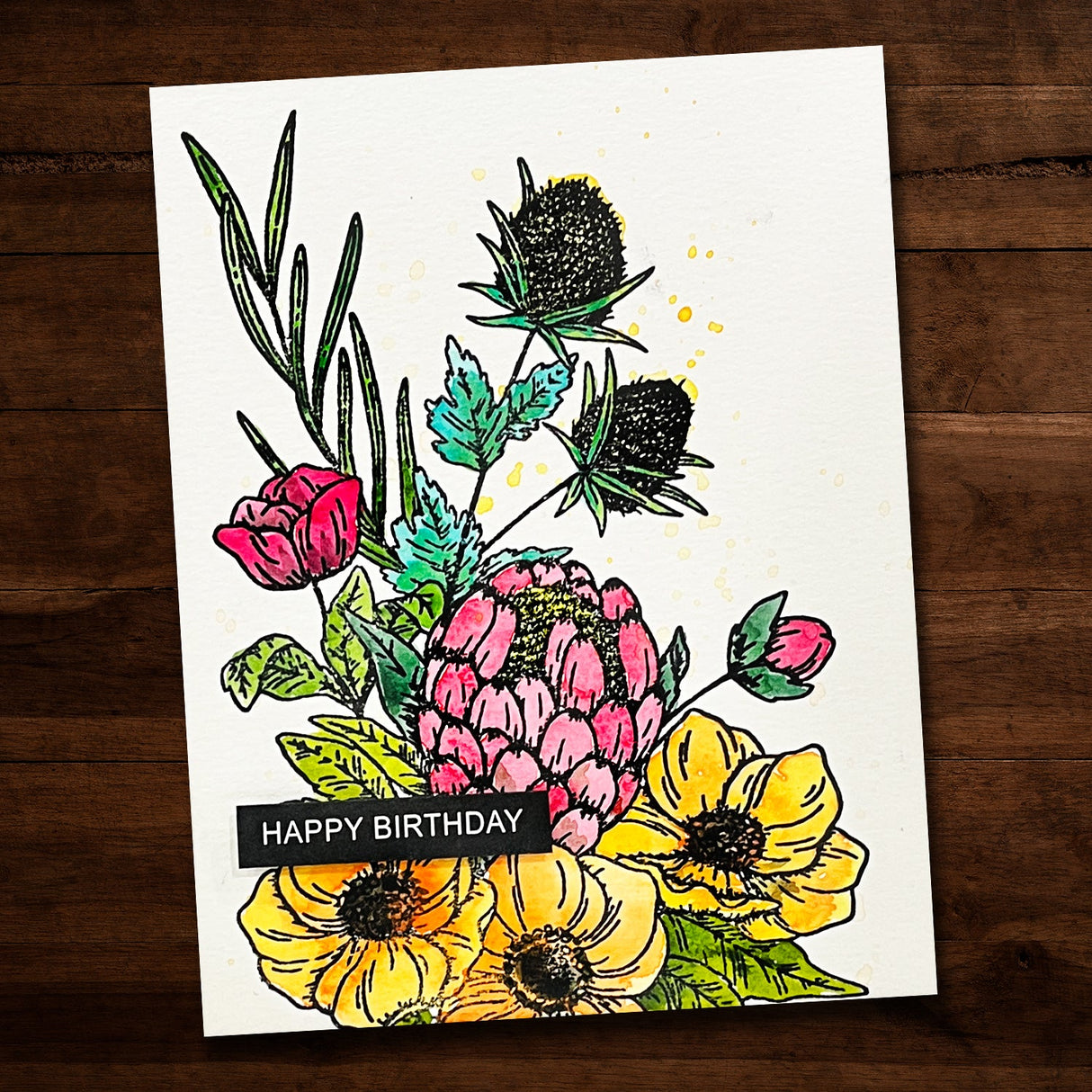 Slimline Protea Bouquet Clear Stamp 28222 - Paper Rose Studio