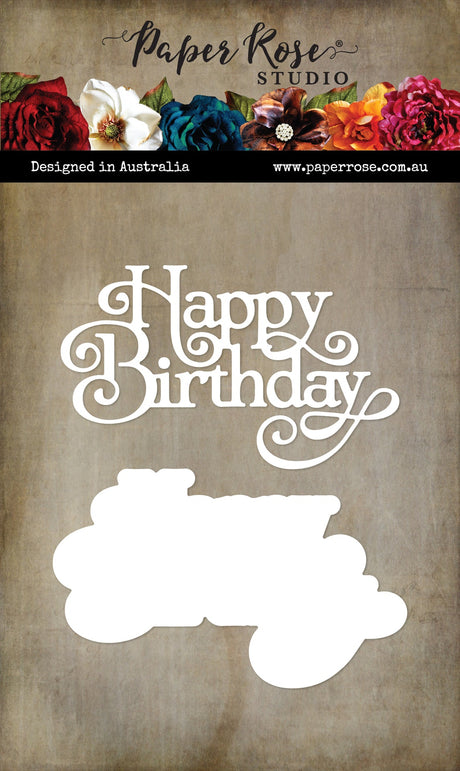 Large Layered Script Happy Birthday Metal Cutting Die 32508 - Paper Rose Studio