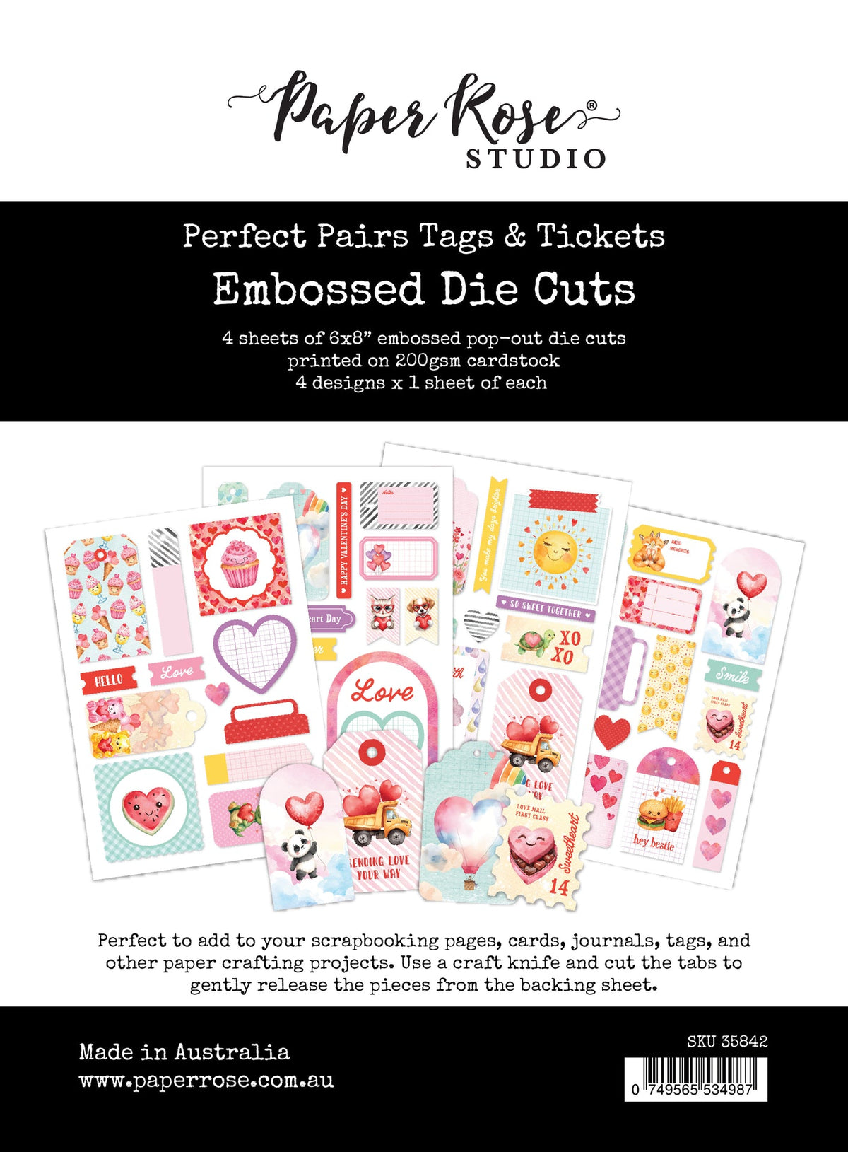 Perfect Pairs 6x8" Tags & Tickets Embossed Die Cuts 35842 - Paper Rose Studio