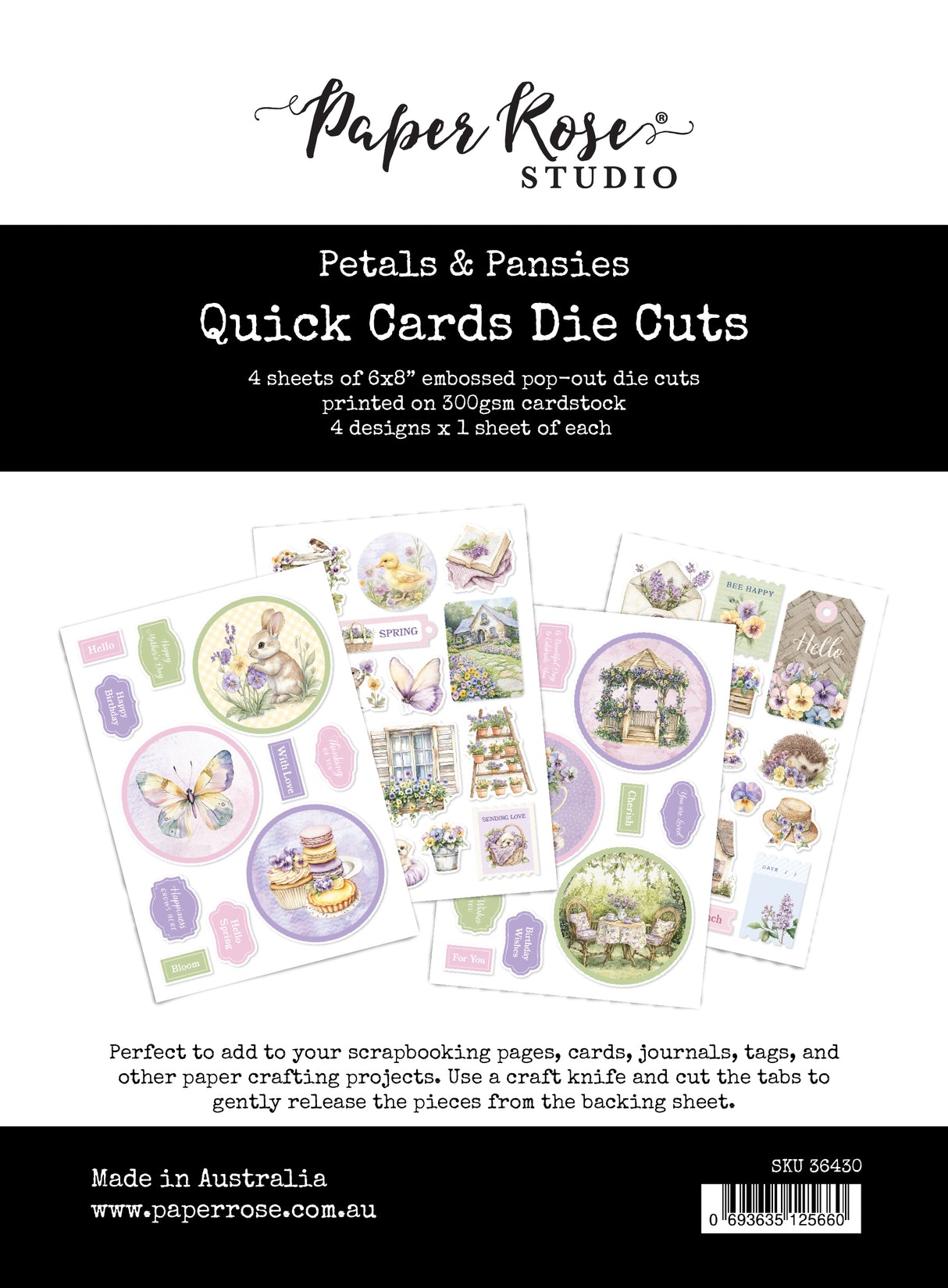 Petals & Pansies 6x8" Quick Cards Embossed Die Cuts 36430
