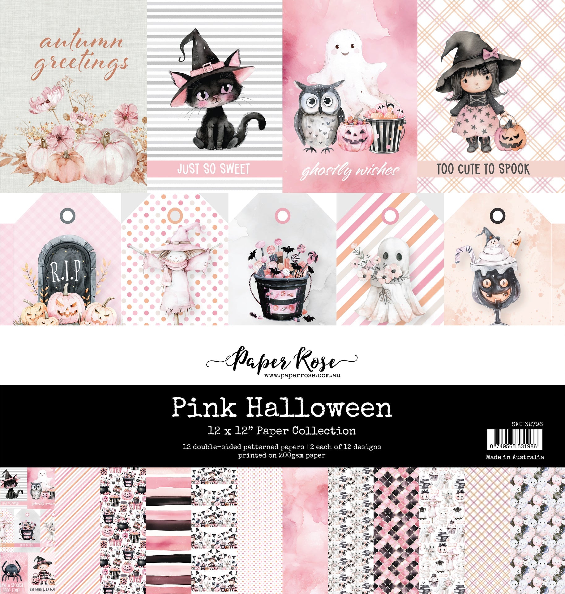 Pink Halloween 12x12 Paper Collection 32796 – Paper Rose USA