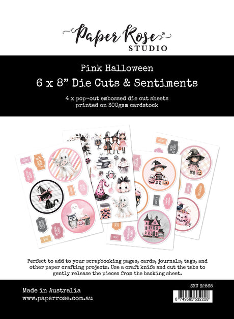 Pink Halloween 6x8" Die Cuts & Sentiments 32868 - Paper Rose Studio