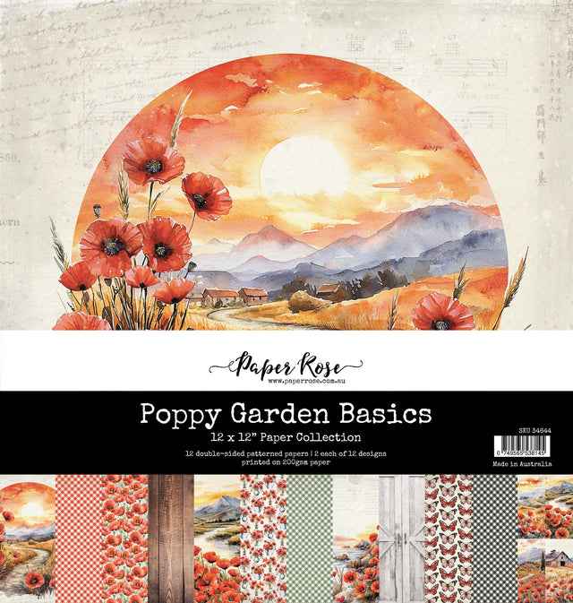 Poppy Garden Basics 12x12 Paper Collection 34644 - Paper Rose Studio