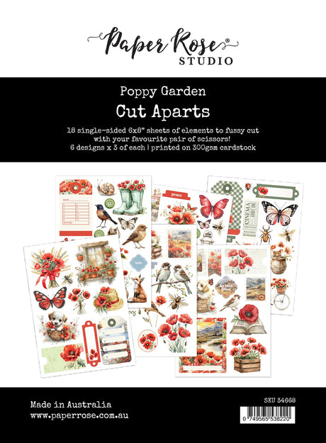 Poppy Garden Cut Aparts Paper Pack 34668 - Paper Rose Studio