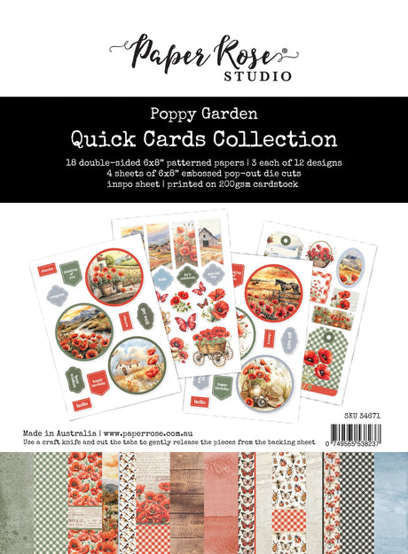 Poppy Garden 6x8" Quick Cards Collection 34671 - Paper Rose Studio