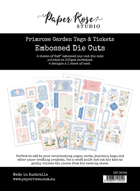 Primrose Garden 6x8" Tags & Tickets Embossed Die Cuts 36094 - Paper Rose Studio
