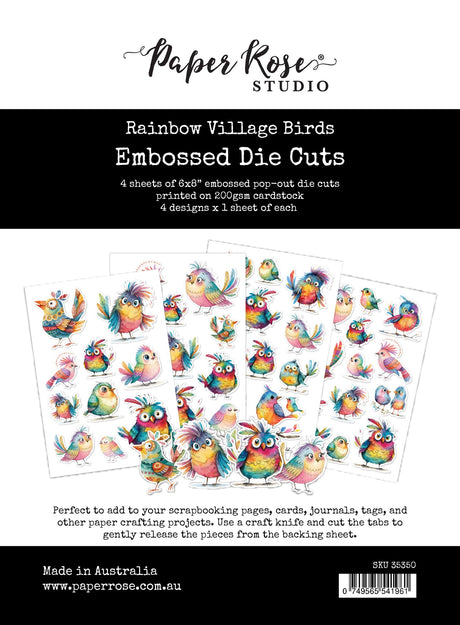 Rainbow Village Birds Embossed Die Cuts 35350 - Paper Rose Studio