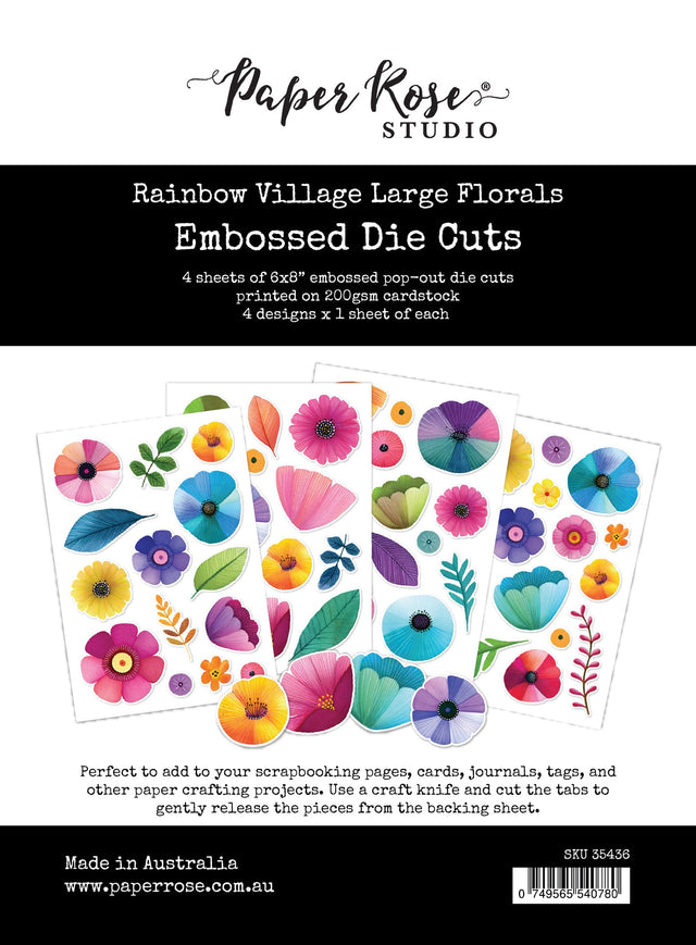 Rainbow Village Large Floral Embossed Die Cuts 35436 - Paper Rose Studio