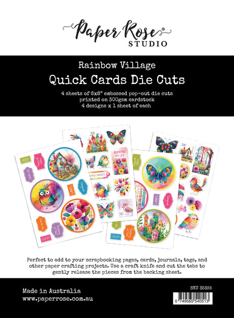 Rainbow Village 6x8" Quick Card Die Cuts  35355 - Paper Rose Studio