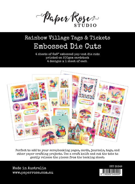 Rainbow Village Tags & Tickets Embossed Die Cuts 35349 - Paper Rose Studio