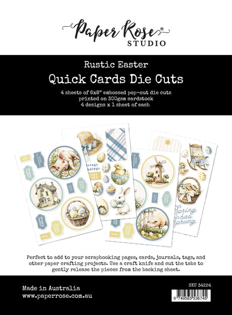 Rustic Easter 6x8" Quick Cards Die Cuts 34224 - Paper Rose Studio