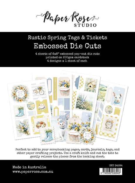 Rustic Spring Tags & Tickets Embossed Die Cuts 34284 - Paper Rose Studio