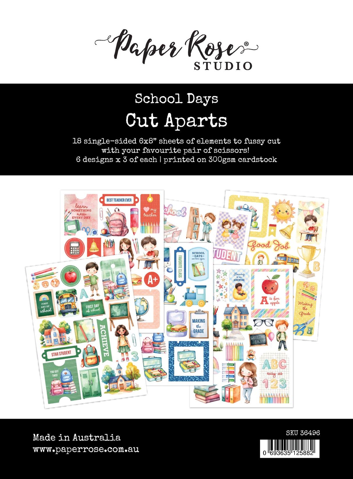 School Days 6 x 8" Cut Aparts 36496