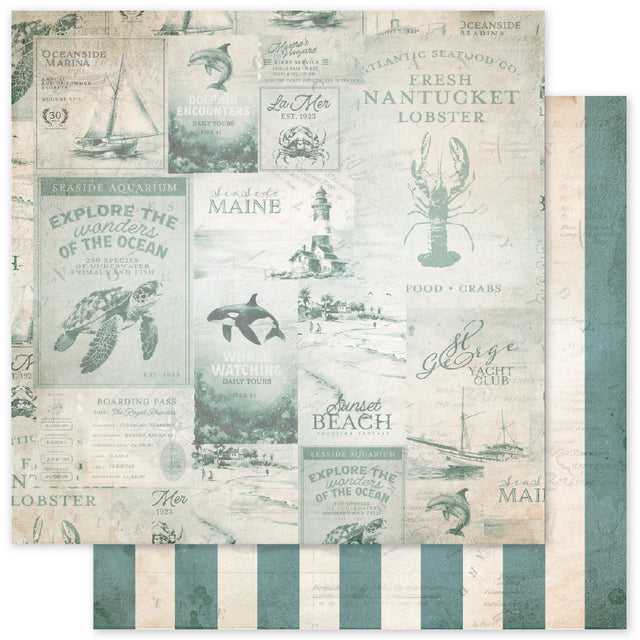 Seaside Memories Basics D 12x12 Paper (12 pc Bulk Pack) 33786 - Paper Rose Studio