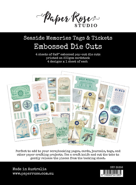 Seaside Memories 6x8" Tags & Tickets Embossed Die Cuts 35356 - Paper Rose Studio