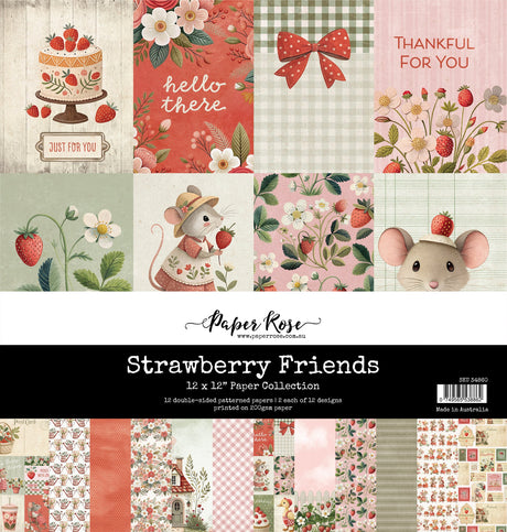 Strawberry Friends 12x12 Paper Collection 34860 - Paper Rose Studio