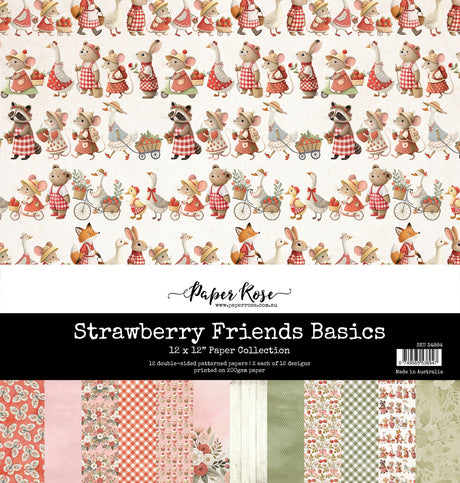 Strawberry Friends Basics 12x12 Paper Collection 34884 - Paper Rose Studio