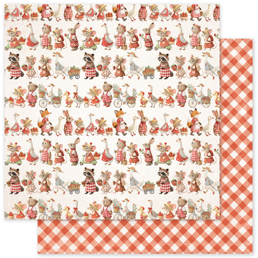 Strawberry Friends Basics A 12x12 Paper (12pc Bulk Pack) 34887 - Paper Rose Studio