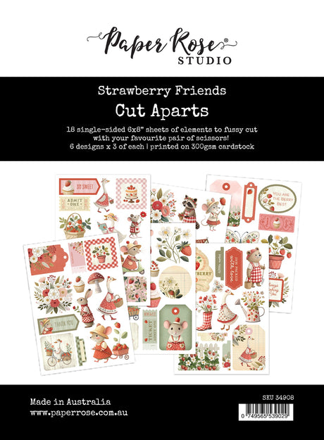 Strawberry Friends Cut Aparts Paper Pack 34908 - Paper Rose Studio