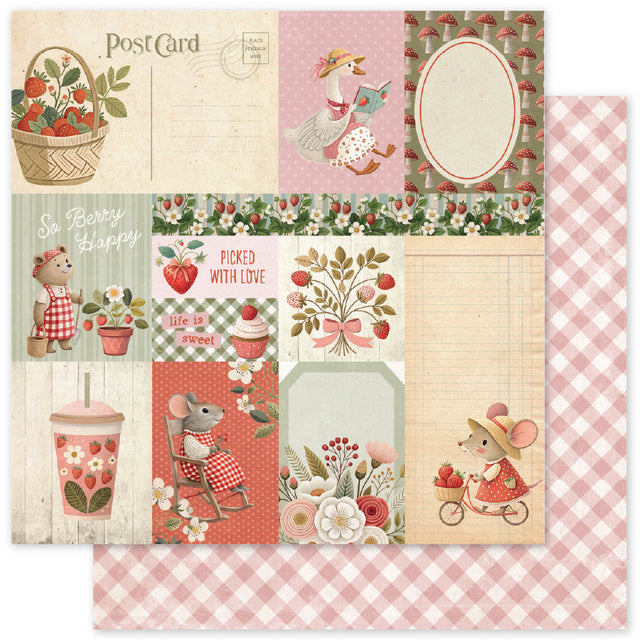 Strawberry Friends D 12x12 Paper (12pc Bulk Pack) 34872 - Paper Rose Studio