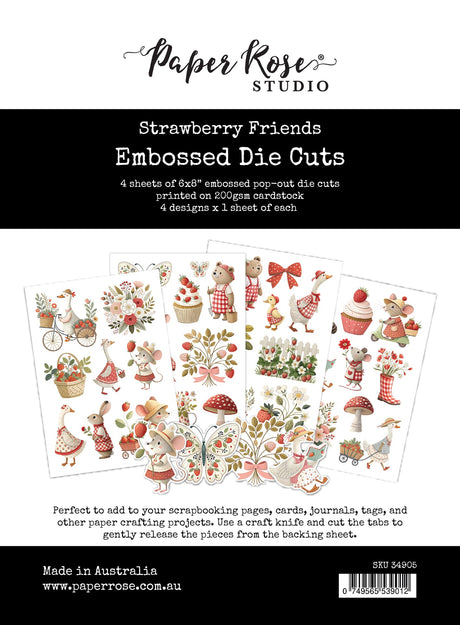 Strawberry Friends Embossed Die Cuts 34905 - Paper Rose Studio