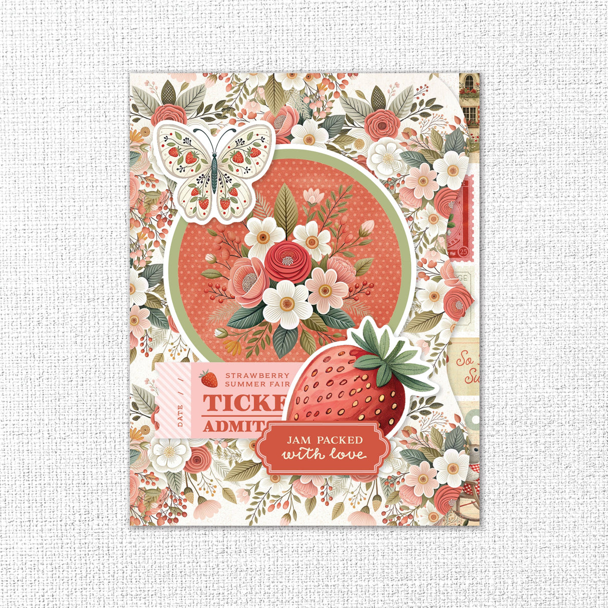 Strawberry Friends 8.5" x 11" Mini Junk Journal Folio Kit 35112 - Paper Rose Studio