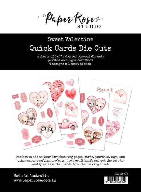 Sweet Valentine 6x8" Quick Cards Die Cuts 33729 - Paper Rose Studio