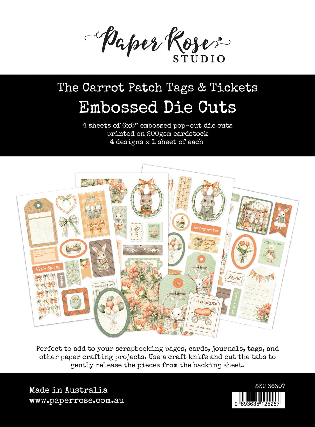 The Carrot Patch 6x8" Tags & Tickets Embossed Die Cuts 36307 - Paper Rose Studio