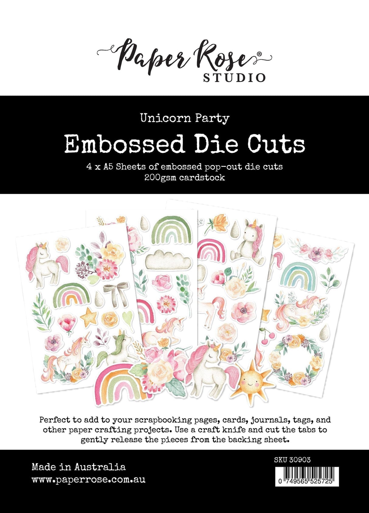 Unicorn Party Embossed Die Cuts 30903 - Paper Rose Studio