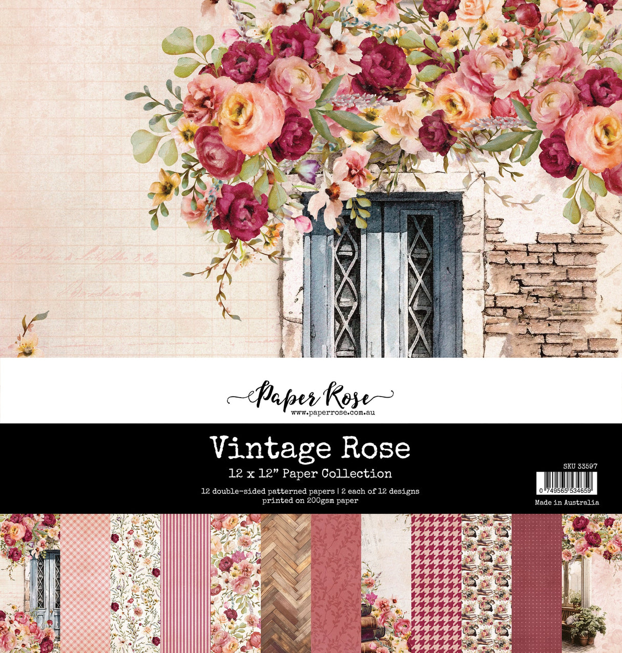 Vintage Rose 12x12 Paper Collection 33597 - Paper Rose Studio