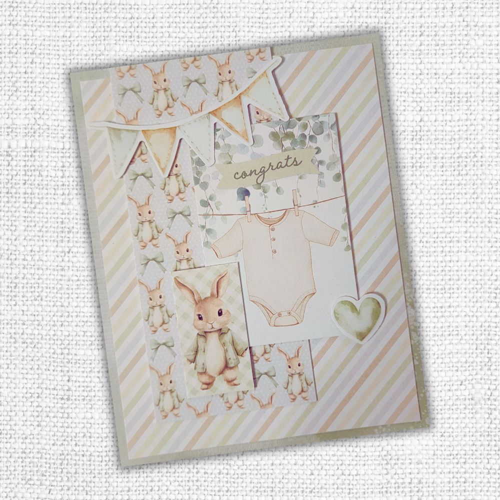 Papercuts Cardmaking Kit - Boho Baby 35095 - Includes 4x6" Clear Stamp & Die Set - Paper Rose Studio